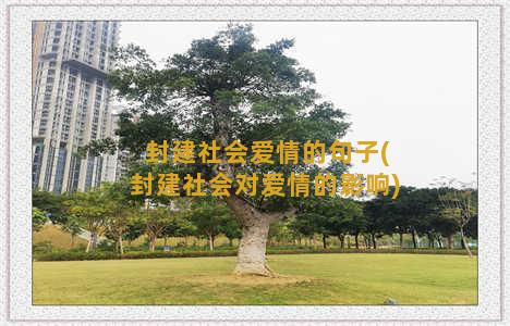 封建社会爱情的句子(封建社会对爱情的影响)